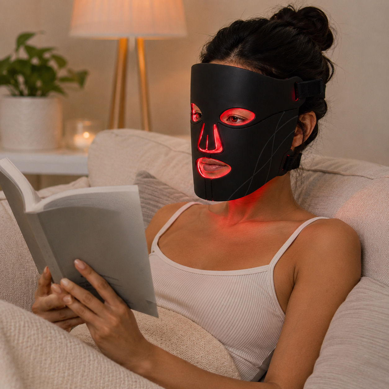 SnuggleNest Infrared LED Red Light Therapy Anti-Aging Face Mask