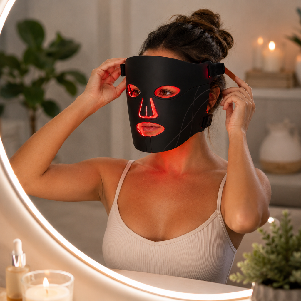 SnuggleNest Infrared LED Red Light Therapy Anti-Aging Face Mask