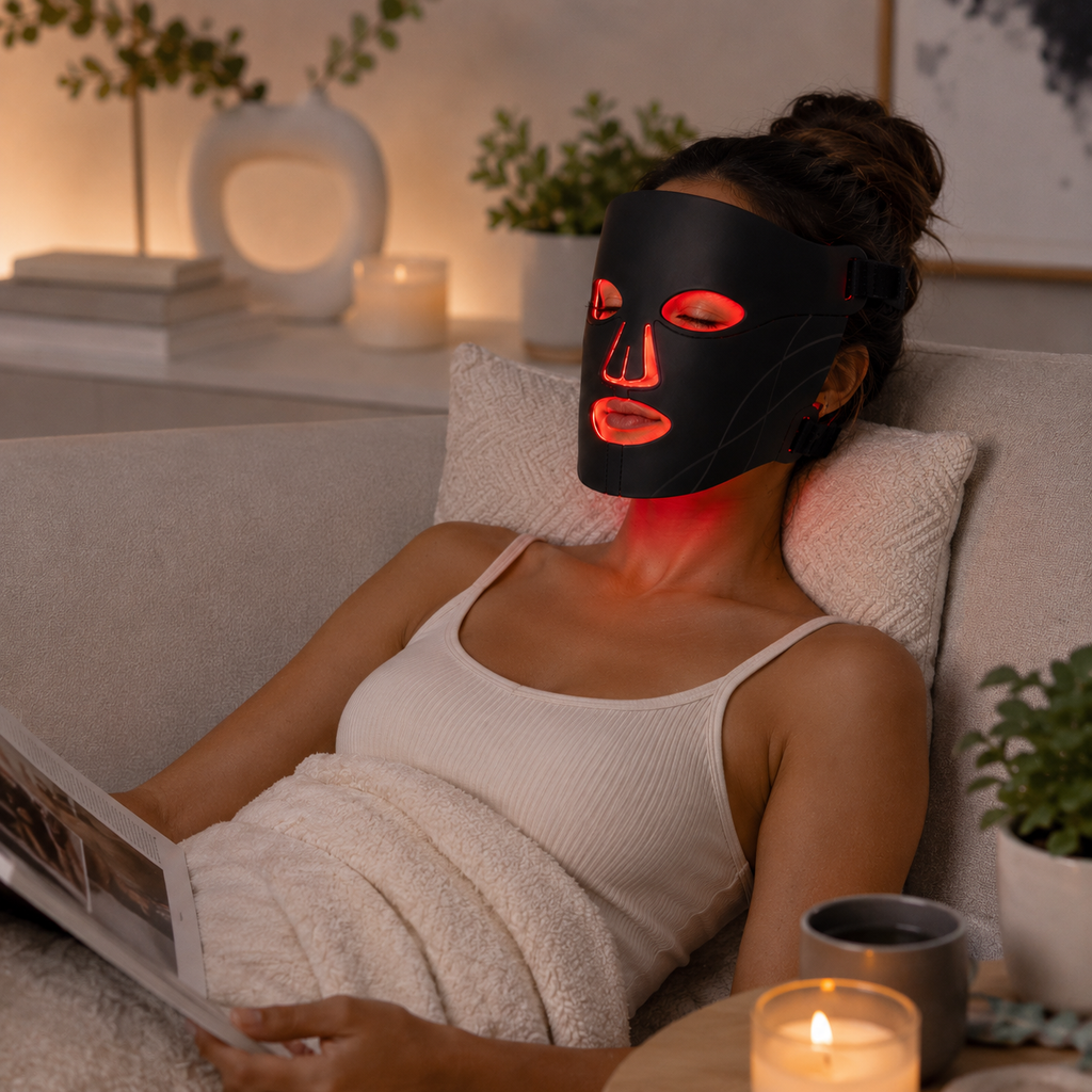 SnuggleNest Infrared LED Red Light Therapy Anti-Aging Face Mask