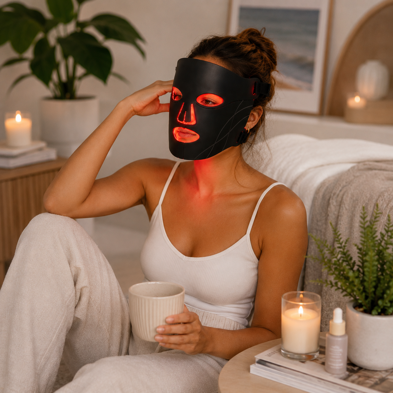 SnuggleNest Infrared LED Red Light Therapy Anti-Aging Face Mask