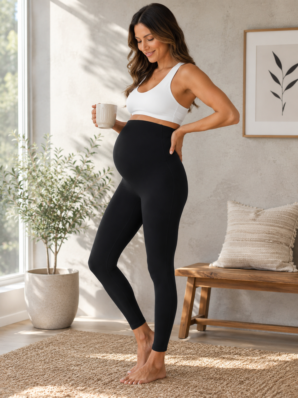 SnuggleNest Ergonomic Baby-Bump Pregnancy Leggings.