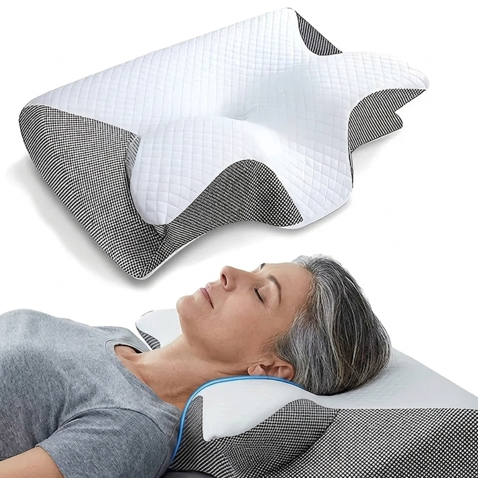 SnuggleNest Cervical Memory Foam Neck Pillow