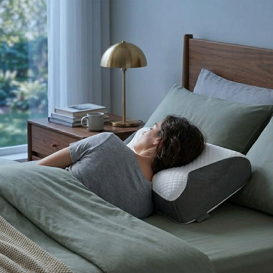 SnuggleNest Cervical Memory Foam Neck Pillow